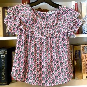 Mayoral Girls Pink Leaves Printed Blouse